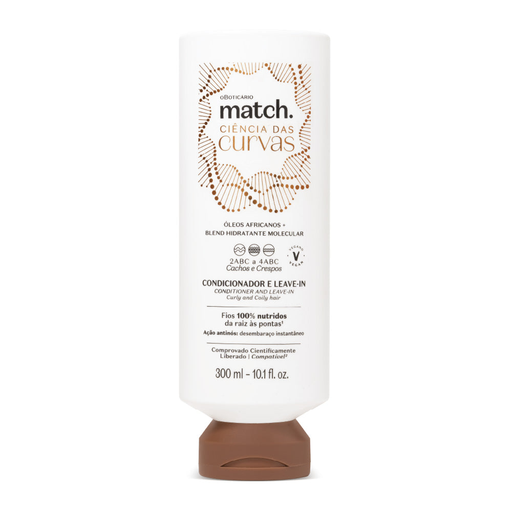 Condicionador e Leave-In Match Ciência das Curvas, 300 ml