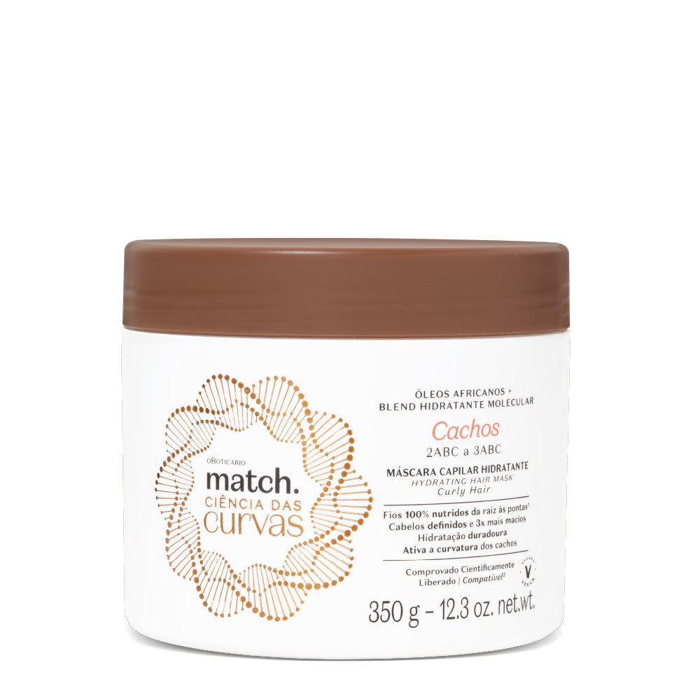 Máscara Capilar Hidratante Cachos Match Ciência das Curvas, 350g