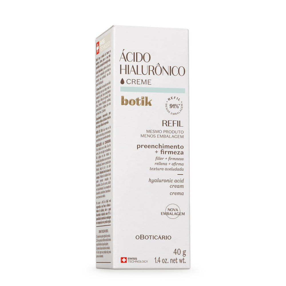 Refil Creme Facial Ácido Hialurónico Botik, 40g